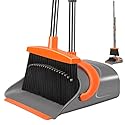 Ivandar Broom and Dustpan Set for Home, Broom and Dustpan Combo for Office, Long Handle Broom with Upright Standing Dust pan,Indoor&Outdoor Sweeping