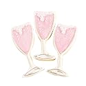 ½ Dz. Champagne Glass Cookies! Hand Painted Pink Elegance with a Stem of Bubbly! Hostess or Bridal Gift!
