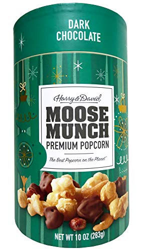 Harry & David Dark Chocolate Moose Munch Premium Popcorn Holiday Canister