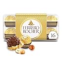 Ferrero Rocher Gourmet Hazelnut Milk Chocolate Gift Box, 16 Individually Wrapped Chocolates, 7 oz