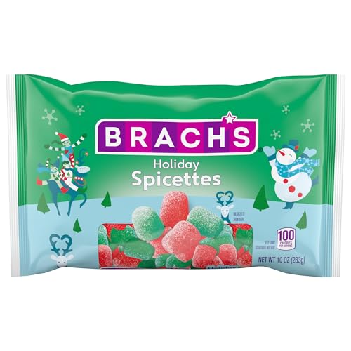 Brach's Holiday Spicettes, Holiday Gumdrop Candies, Red and Green Gumdrops, 10 oz