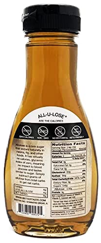 BetterTaste Maple Natural Flavored Allulose Syrup, 11.75-Ounce (Pack of 1), Low-Calorie, Low-Glycemic Sweetener, Keto-Friendly, Non-GMO
