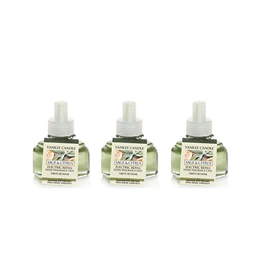 Yankee Candle 3 Pack of Sage & Citrus ScentPlug Refill 0.6 Oz