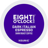 Eight O'Clock Coffee Dark Italian Espresso Roast Keurig Single-Serve K-Cup Pods, Dark Roast Coffee, 24 Count (Pack of 1)