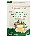 DelighTeas Stomach & Liver Tea | Ayurvedic Herbal Blend for Digestion | Organic Milk Thistle, Fennel, Ginger, Peppermint & Licorice | Vegan