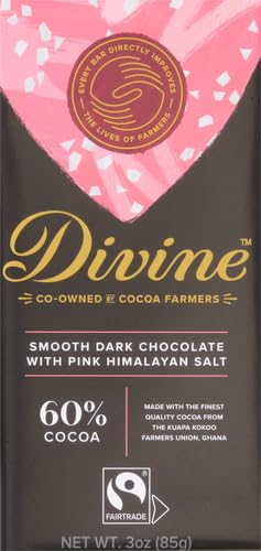 Divine Chocolate Chocolate Bar Dark Pink Himalian Salt, 3 Ounce
