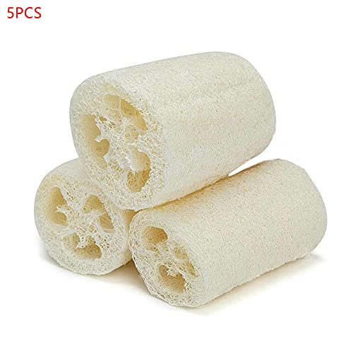 5PCS/10PCS Shower Sponge Scrubber Natural Loofah Luffa Scrubber Kitchen Clean Dish Rag (5PCS)