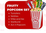 Movie Night Popcorn and Candy Gift Basket - Plus 13.5 Inch Plush Teddy Bear Custom T-Shirt - Perfect for a Cozy and Fun Evening at Home or the Theater