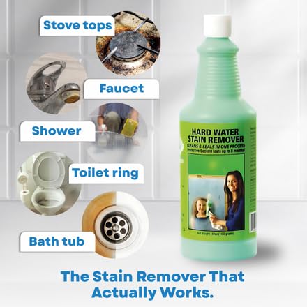 BioClean Hard Water Stain Remover 40 oz | Extra Strength Bathroom & Kitchen Cleaner, Eco-Friendly & Non-Toxic, Removes Stubborn Stains, Soap Scum