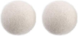 2 pcs White no Pattern Reusable Wool Dryer Balls Fabric Softener Ball Wool Laundry Ball Reducing Clothing Wrinkles,Saving Drying Time and Fabric