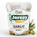 Jersey Pickles - Garlic Stuffed Olive (Quart) - Olives Stuffed - Hand-Stuffed Gourmet Olives with Premium Fillings for Snacks, Charcuterie & Cocktails