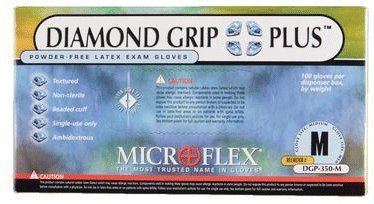 Microflex Inc Dgp-350-S Diamond Grip Plus Pf Gloves Small 100/Bx