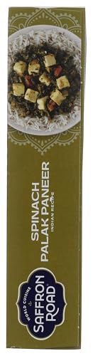 Saffron Road Frozen Spinach Palak Paneer - Seed Oil Free, No Artificial Ingredients, Gluten-Free, Vegetarian - 10 Ounce