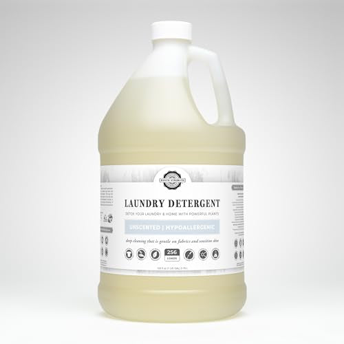 Rustic Strength Natural Laundry Detergent, Liquid, Unscented, Sensitive Skin, HE Compatible, 1 Gallon, Plastic