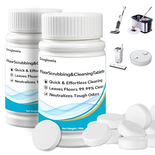 Snuglovela Powerful Floor Cleaning Tablets Compatible With Tineco (200 PCS) 2 Bottle Floor Deep Cleaner Dissolves Fast for Streak-Free Shine on