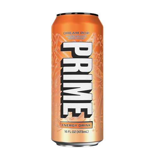 PRIME Energy DREAMPOP, Sugar Free Energy Drink, 200mg Caffeine and 355mg of Electrolytes for Hydration, Low Calorie, Vegan, Gluten Free, 16 Fluid