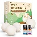 Wool Dryer Balls - 4XL Pack + 2 Essential Oils - 100% Pure New Zealand Wool - Eco-Friendly Fabric Softener