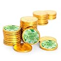 St. Patrick's Day Candy Chocolate Gold Coins with Stickers (80 Pack)