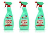 Soilove Laundry Stain Remover Spray - 3 pack of 22oz bottles - Powerful Prewash for Blood, Grease, Ink, Grass, Food, & More - Powerful Spot Remover