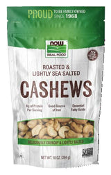 NOW Natural Foods, Cashews, Roasted and Salted, Rich Buttery Flavor, Source of Protein and Healthy Fatty Acids, Certified Non-GMO, 10-Ounce (Packaging