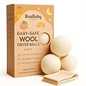 Wool Dryer Balls for Baby - XL 6-Pack with Mesh Bag - Baby Safe, Hypoallergenic, 100% New Zealand Wool - Chemical-Free Fabric Softener for Baby
