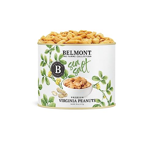 Belmont Peanuts Gourmet Sea-Salted Virginia Peanuts, 38 oz (1 Pack) - Only 3 Simple Ingredients, No Preservatives, 7g Protein - A Premium, Salty