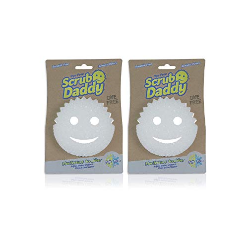 Scrub Daddy Sponge - Dye Free - Scratch-Free Scrubber for Dishes and Home, Odor Resistant, Soft in Warm Water, Firm in Cold, Deep Cleaning, Dishwasher