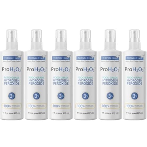 Thrival Labs ProH2O2 3% Food Grade Hydrogen Peroxide - Natural Cleaner & Disinfectant - Suitable for Household Use - Ideal for Cleaning, Sanitizing