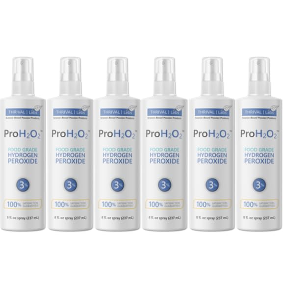 Thrival Labs ProH2O2 3% Food Grade Hydrogen Peroxide - Natural Cleaner & Disinfectant - Suitable for Household Use - Ideal for Cleaning, Sanitizing