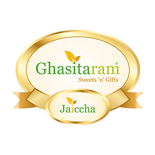 Ghasitaram Gifts Rakhi Gifts for Brothers Ghasitarams Sweets Sugarfree Chocolate Kaju Katli 400 GMS with Beads Rakhi