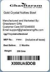 Ghasitaram Gifts Chocolate - Gold Crystal Nutties Bowl