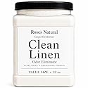 Roses Natural Clean Linen Carpet Deodorizer Powder - 32 oz Value Size | Plant-Based Baking Soda Formula | Odor Eliminator for Carpets, Rugs
