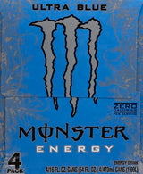 Monster Energy, Ultra Blue, 16 fl oz, 4 Pack