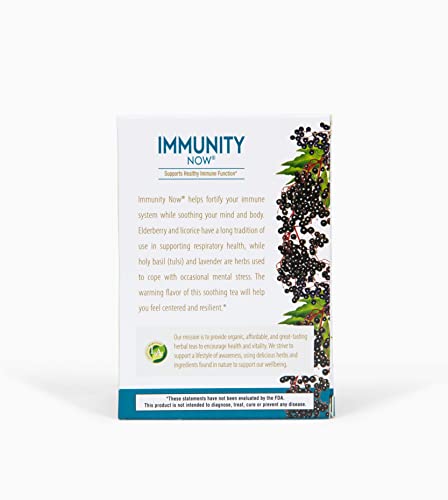 Lifestyle Awareness Organic Immunity Now Tea with Fortifying Elderberry, Caffeine Free, 20 Count