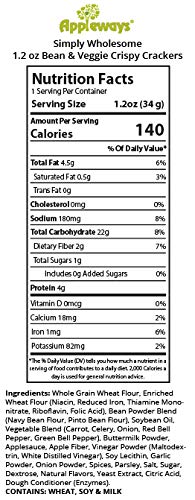 Appleways Whole Grain Bean and Veggie Cracker, 1.2 Ounce -- 108 per case.