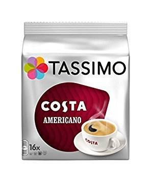 Tassimo New 3 Costa Variety Bundle - Costa Latte (New Smaller Pack), Americano And Cappuccino - New Smaller Latte Pack Version
