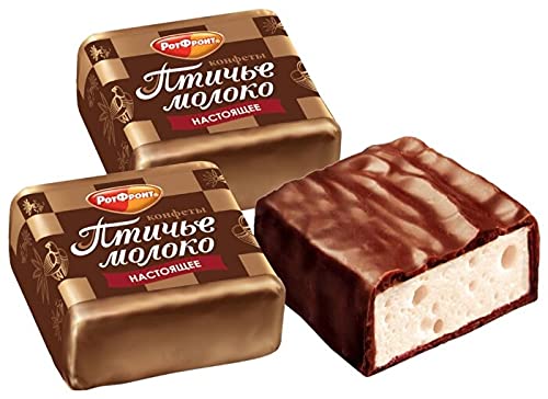 Cream and Vanilla Marshmallow and Chocolate Candy, Russian Bird's Milk, Ptichye Moloko, Rot Front Chocolates Souffle 1 kg | 2.2 lb
