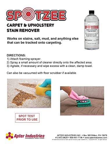 Apter Industries Spotzee Carpet Cleaner - Remove Anything Tracked Onto Carpet, spot cleaner, 32oz. (Pack of 6)