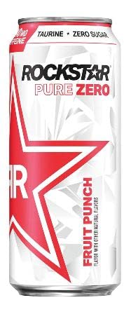 Rockstar Pure Zero Energy Drink Variety- Silver Ice, Pure Zero Punched,#TMGS, Watermelon - 16fl.oz. (Pack of 16)