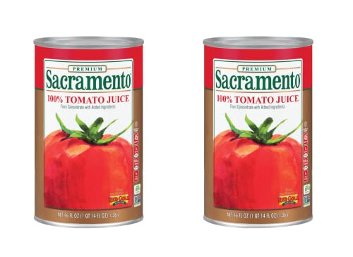 Sacramento Tomato Juice, No Added Sugar or High Fructose Corn Syrup, 46 Ounce Cans, 2-Pack