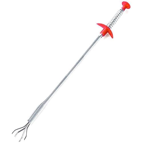 Familyhouse Bendable Sink Cleaning Hook Sewer Dredging Tool Kitchen Spring Pipe Hair Remover Kitchen Through Sewer Dredging Device Drain Opener Red