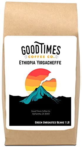 Good Times Coffee Company Green Unroasted Coffee Beans, Ethiopian Yirgacheffe (1 Pound)