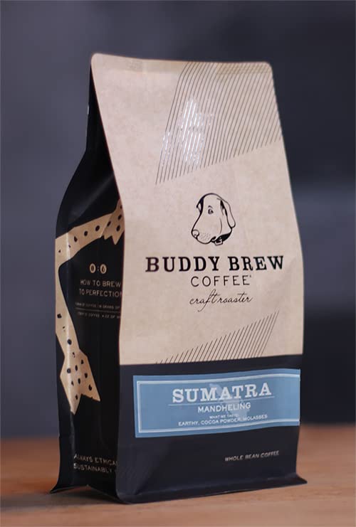 Buddy Brew Coffee, Dark Roast Whole Bean - Sumatra Adsenia - Organic - 5lb Bag - single origin - all-female coffee co-op - ships direct from roastery