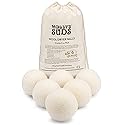 Molly's Suds Wool Dryer Balls | XL, Premium Organic Fabric Softener, Hypoallergenic, Hand-Felted, Reusable, Reduce Drying Time | White, Set of 6