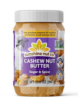 Sunshine Nut Company Gourmet Natural Cashew Butter, Sugar & Spice, 1 Pack, Vegan Spread with Hand-Roasted Mozambique Cashews, No Added Sugar, 13.6 oz