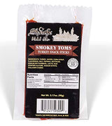 SHARIFA HALAL SMOKEY TOMS TURKEY SNACK STICKS, 3.17 OZ. PACKAGE - GREAT EVERYDAY ZABIHA HALAL TURKEY, 10G PROTEIN, 110 CALORIES, 3G CARBOHYDRATES