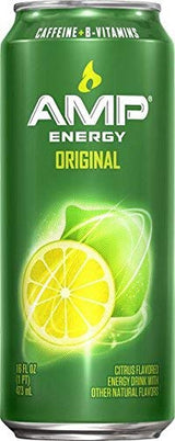Amp Energy Drink Original and Red Bull Energy Drink Original Combo Pack, 16fl.oz. (Pack of 8)