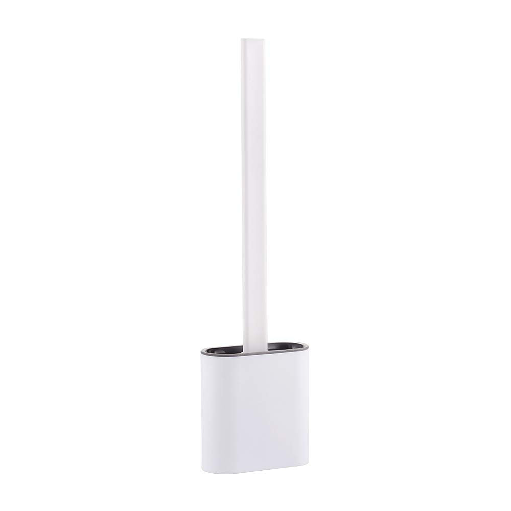 Ibergrif M34151-3 Toilet Brushes & Holders, Deep Cleaner Silicone Toilet Brush, Flat Toilet Brush with Long Handle, Quick Drying Loo Brush and Holder