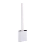 Ibergrif M34151-3 Toilet Brushes & Holders, Deep Cleaner Silicone Toilet Brush, Flat Toilet Brush with Long Handle, Quick Drying Loo Brush and Holder