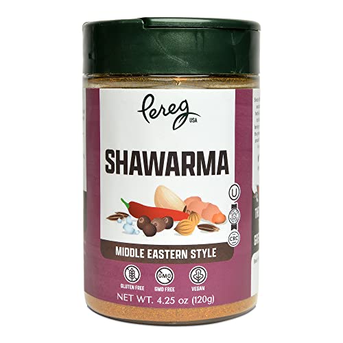 Pereg Shawarma Spice Seasoning (4.25 Oz x 6 Pack) - Spice Rub for Meat, Beef, Gyro & Poultry - Grill Flavor - Middle Eastern Spice Mix - Mediterranean